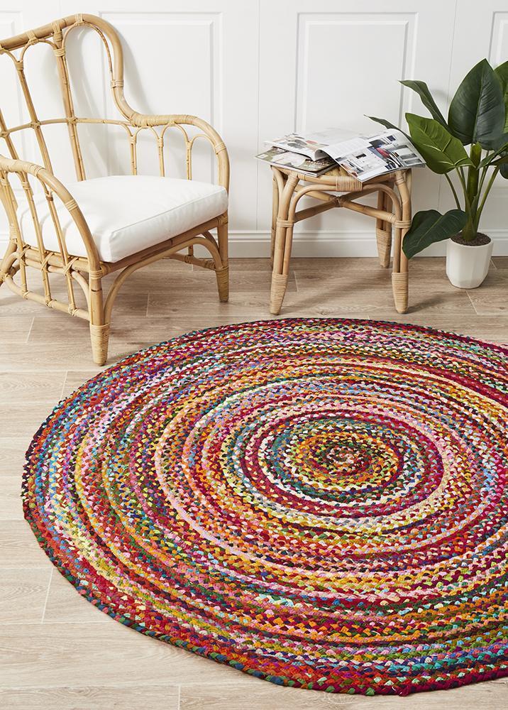 Atrium Chandra Braided Cotton Rug Multi