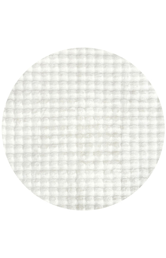 Bubble White Round - Machine Washable Rug