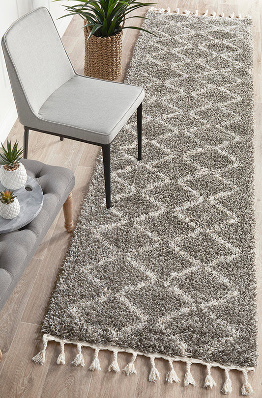 Saffron 11 Grey Runner Rug