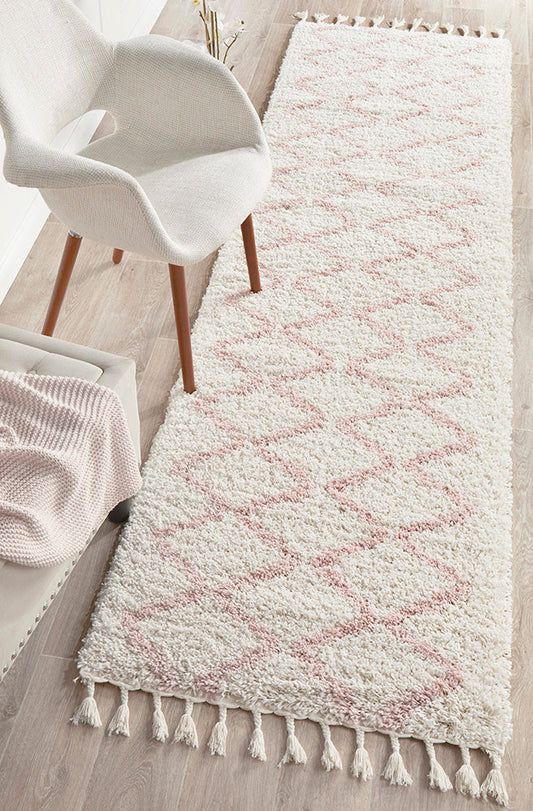 Saffron 11 Pink Runner Rug