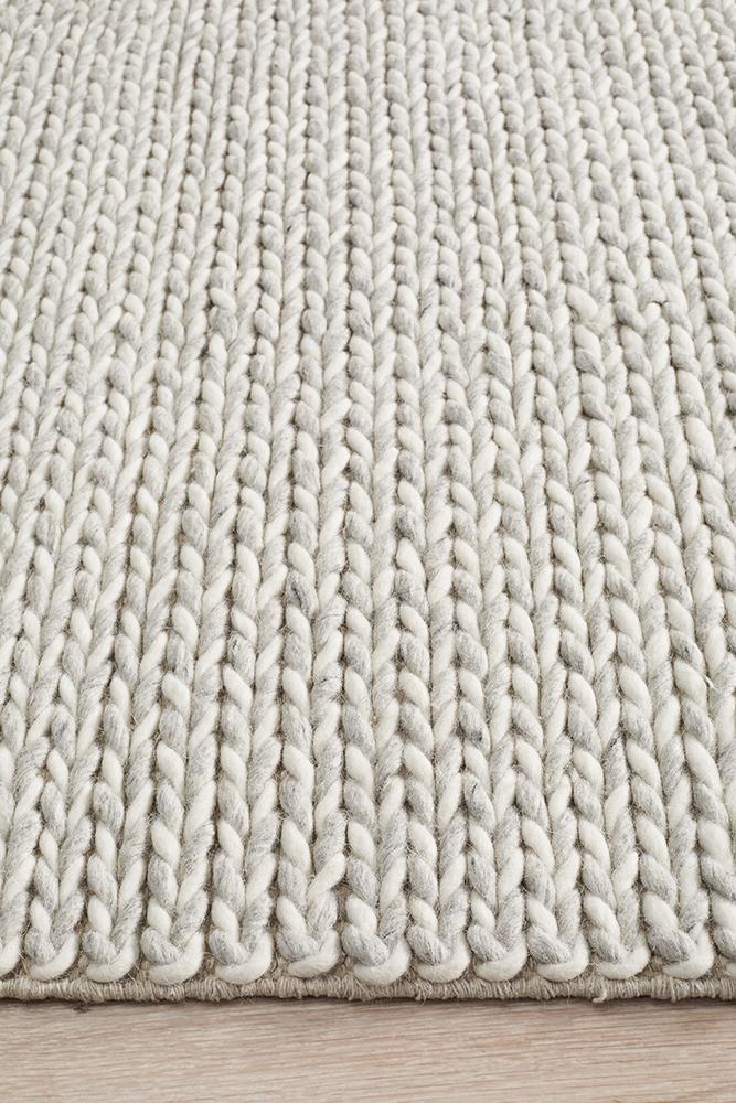 Studio Helena Woven Wool Rug Grey White