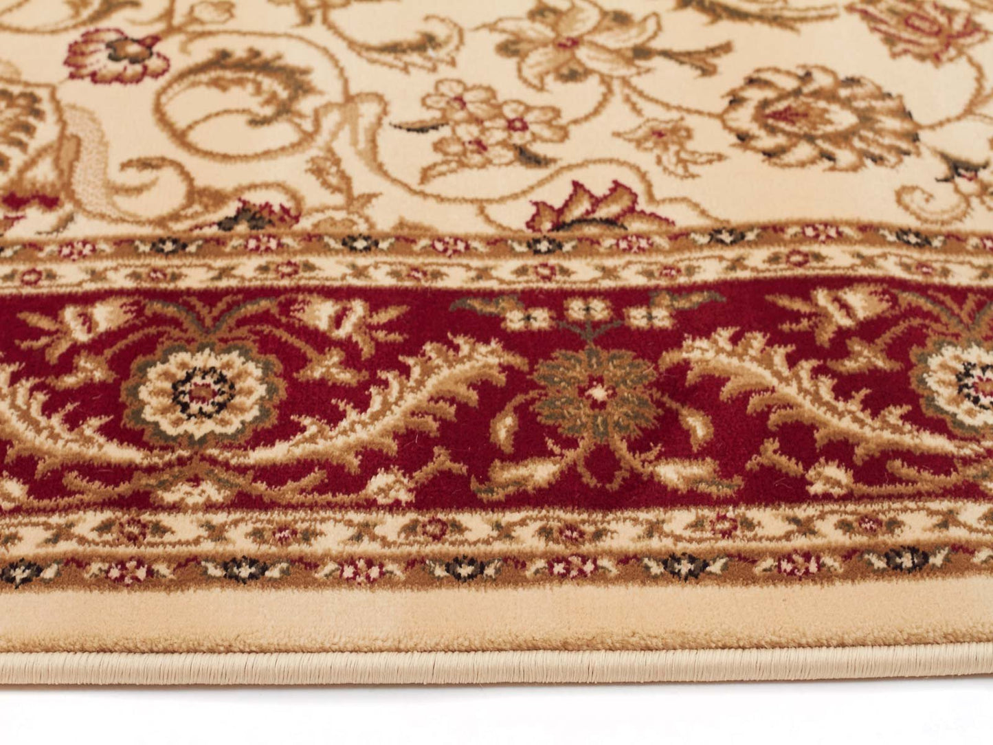 Sydney Medallion Runner Ivory With Red Border Runner Rug