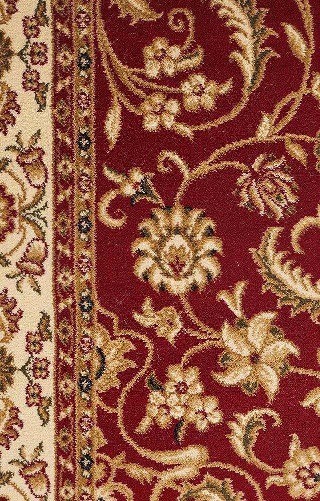 Sydney Collection Medallion Rug Red With Ivory Border