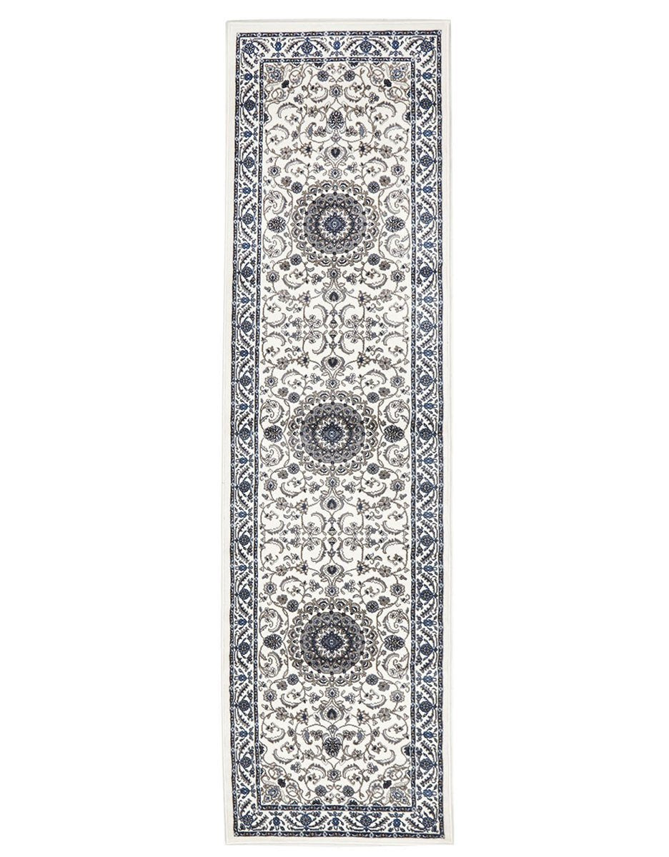 Sydney Medallion Runner White With White Border Runner Rug