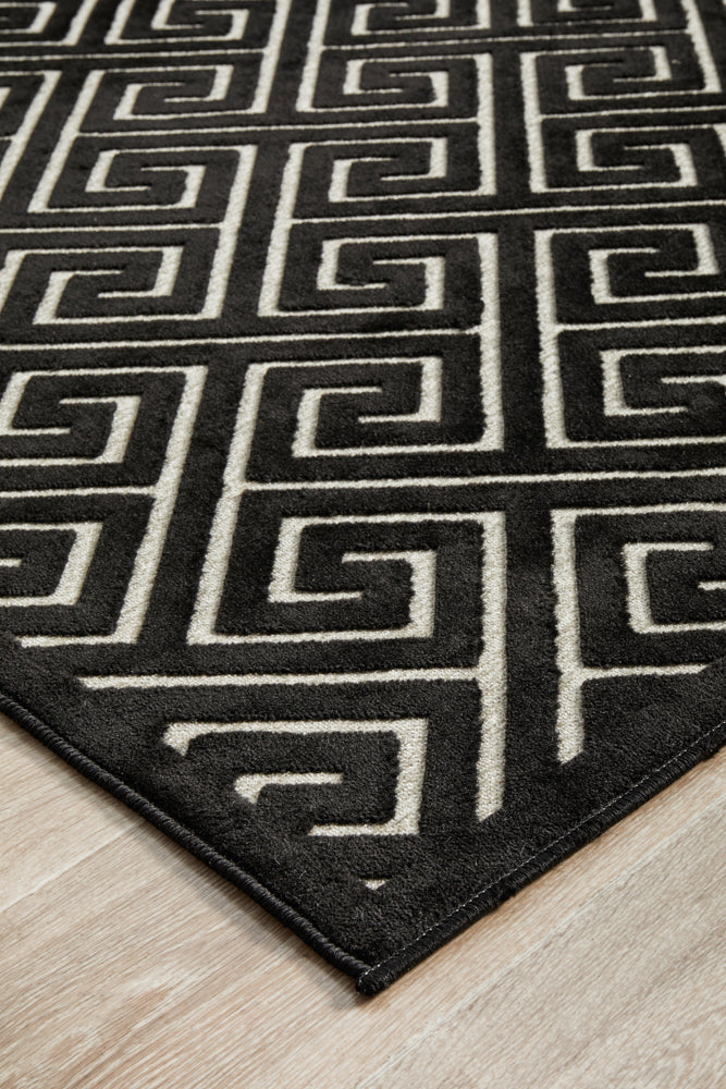 York Alice Black & Gold Rug