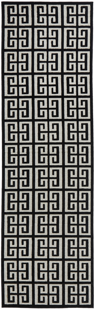 York Brenda Black & Gold Runner Rug